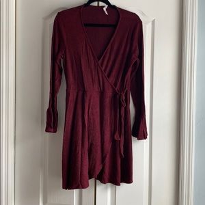 Long sleeve wrap dress